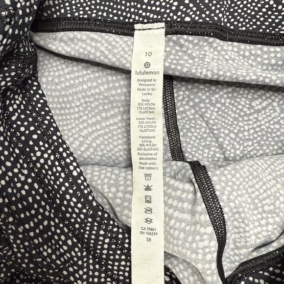 Lululemon Sz 10 Speed Wunder Tight Asym Free Spirit Ice Grey Black LW5CDYS $128 - Picture 10 of 14